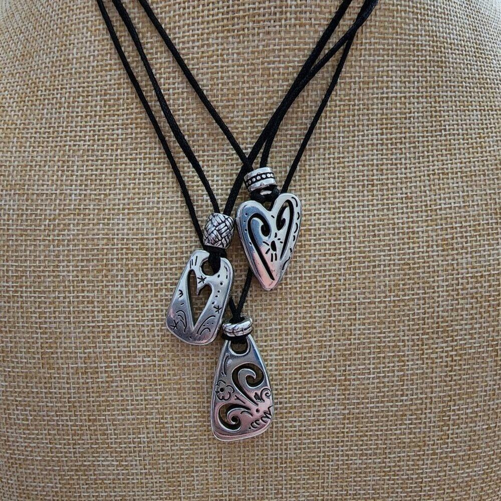 Brighton Brazilian multi charm triple strand‎ leather cord necklace - Picture 5 of 9